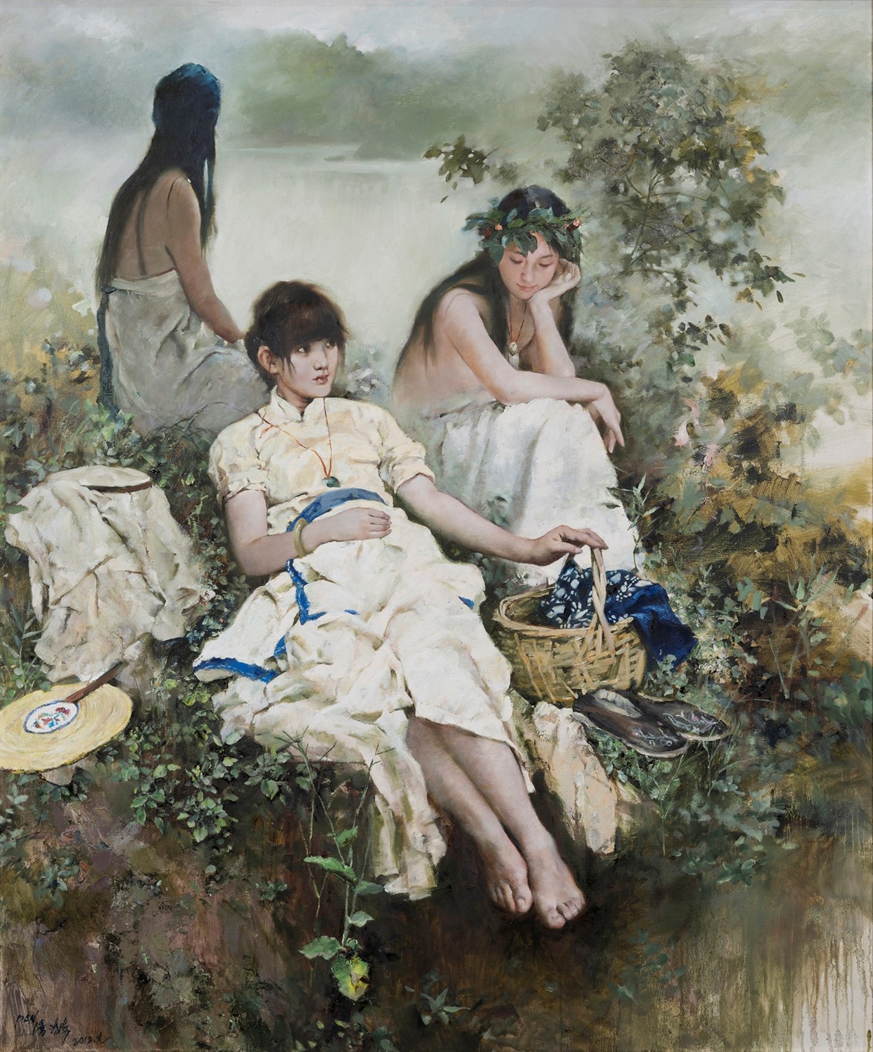 <h2>富春江畔</h2><p>作者：潘鸿海</p><p>创作年代：2012年</p><p>规格：180cm×150cm</p>品类：油画</p>